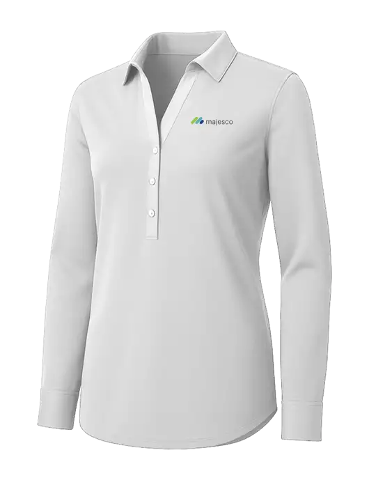 Womens White City Stretch Shirt w/Majesco Logo