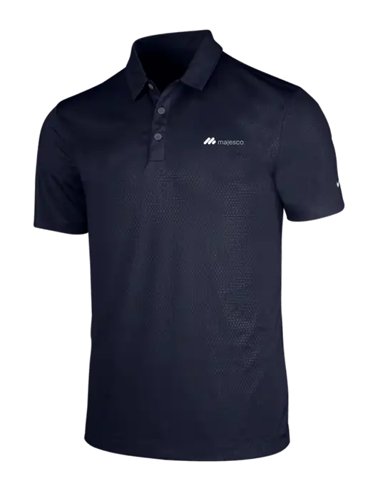NIKE Dark Navy Dri-Fit Embossed Tri-Blade Polo w/Majesco Logo