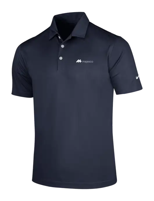 NIKE Dark Navy Dri-Fit Vertical Mesh Polo w/Majesco Logo