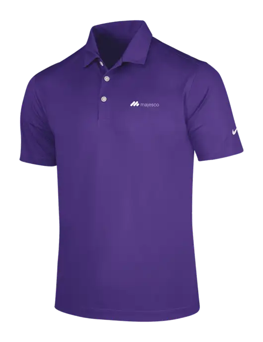 NIKE Purple Dri-Fit Vertical Mesh Polo w/Majesco Logo