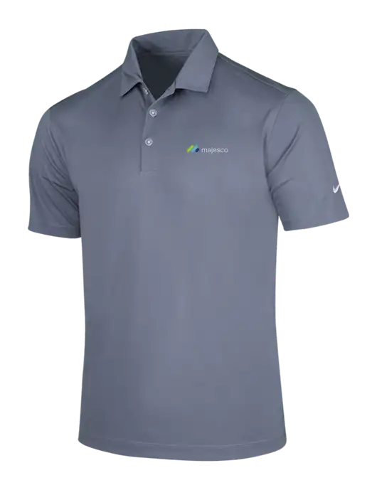 NIKE Medium Grey Dri-Fit Vertical Mesh Polo w/Majesco Logo