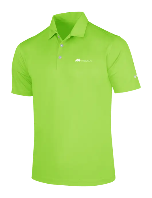 NIKE Light Kelly Green Dri-Fit Vertical Mesh Polo w/Majesco Logo
