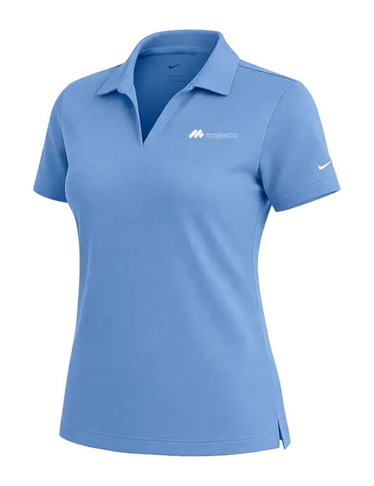 NIKE Carolina Blue Womens Dri-Fit Micro Pique Polo w/Majesco Logo