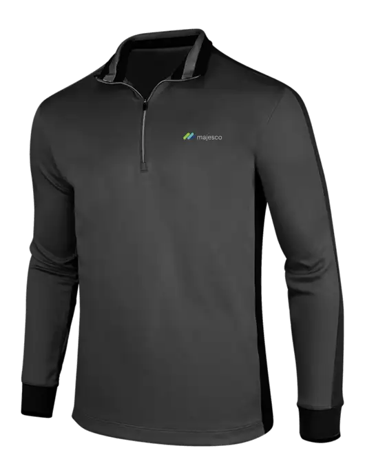 NIKE Anthracite Heather/Black Dry-Fit 1/2 Zip Cover-Up w/Majesco Logo