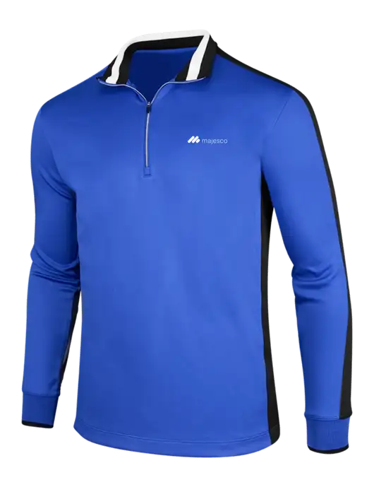 NIKE Game Royal/Black/White Dry-Fit 1/2 Zip Cover-Up w/Majesco Logo