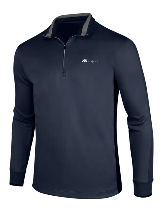 NIKE Midnight Navy Heather/Midnight Navy Dry-Fit 1/2 Zip Cover-Up w/Majesco Logo