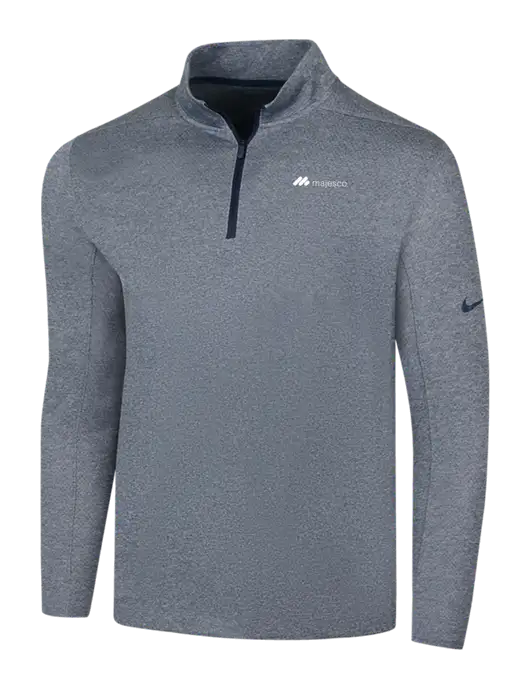 NIKE Navy Heather Dry 1/2 Zip Cover-Up w/Majesco Logo