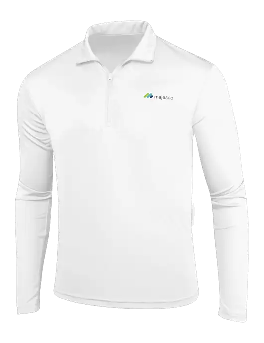 White PosiCharge Competitor 1/4 Zip Pullover w/Majesco Logo