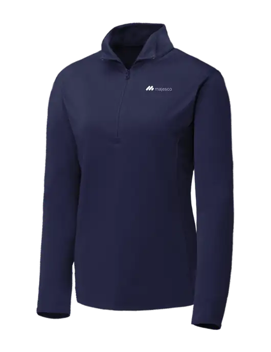 Navy Womens Posicharge Competitor ¼ Zip Pullover w/Majesco Logo