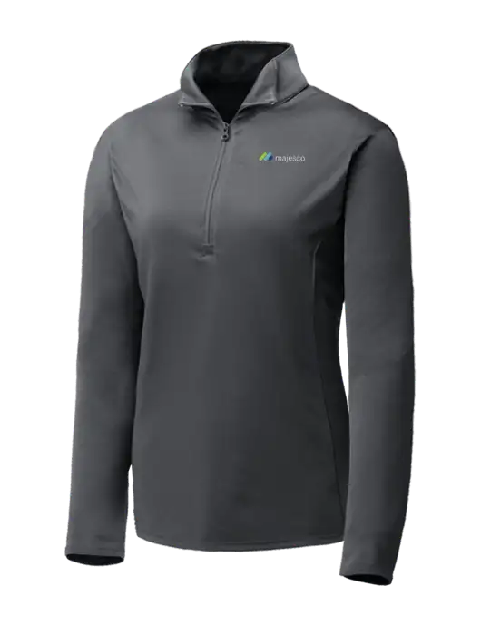 Dark Grey Womens Posicharge Competitor ¼ Zip Pullover w/Majesco Logo