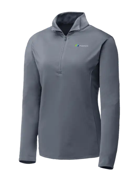 Medium Grey Womens Posicharge Competitor ¼ Zip Pullover w/Majesco Logo