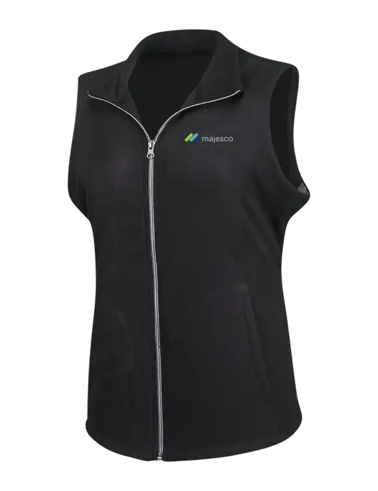 Black Womens Microfleece Vest w/Majesco Logo