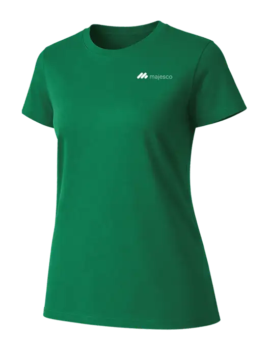 Womens Ring Spun Kelly Green 4.5 oz T-Shirt w/Majesco Logo