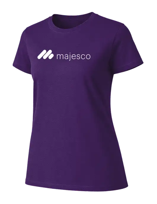 Womens Ring Spun Purple 4.5 oz T-Shirt w/Majesco Logo