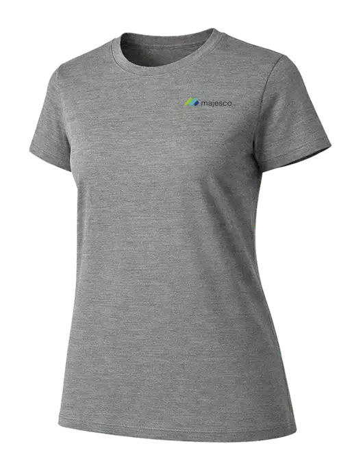 Womens Ring Spun Light Grey Heather 4.5 oz T-Shirt w/Majesco Logo