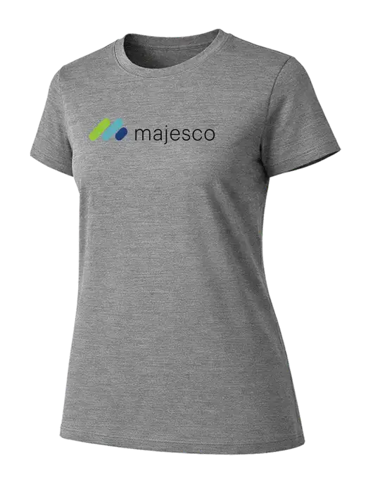 Womens Ring Spun Light Grey Heather 4.5 oz T-Shirt w/Majesco Logo