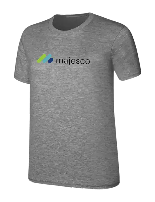 Womens Ring Spun Light Grey Heather 4.5 oz T-Shirt w/Majesco Logo