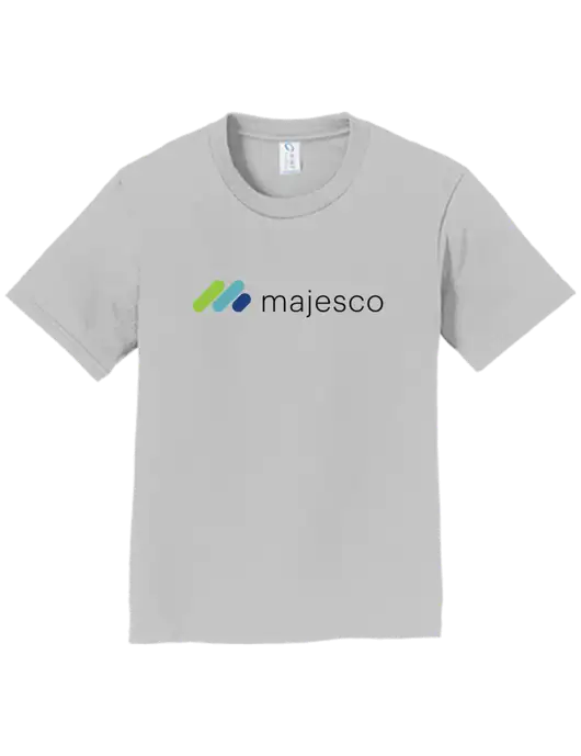 Youth Ring Spun Silver 4.5 oz T-Shirt w/Majesco Logo