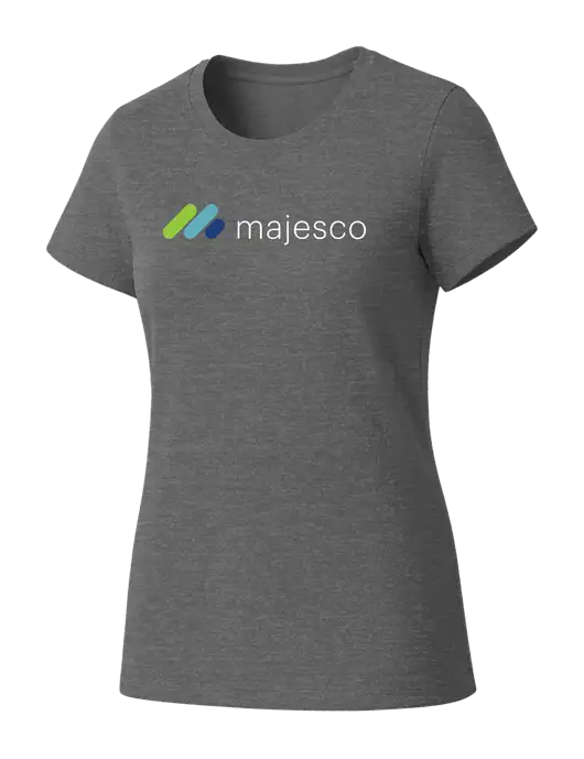 Womens Seriously Soft Grey Frost T-Shirt w/Majesco Logo