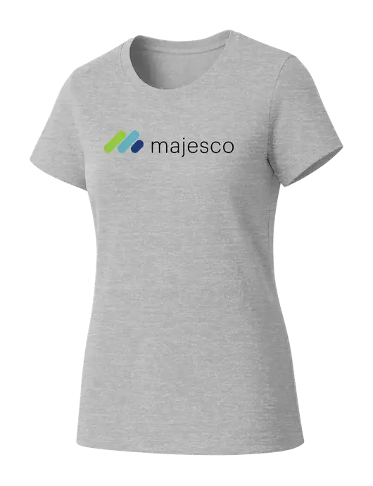 Womens Seriously Soft Light Heathered Grey T-Shirt w/Majesco Logo