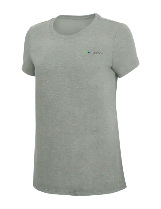 Womens Simply Soft Grey Frost 4.5oz  Poly/Combed Ring Spun Cotton T-Shirt w/Majesco Logo