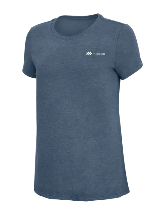 Womens Simply Soft Navy Frost 4.5oz  Poly/Combed Ring Spun Cotton T-Shirt w/Majesco Logo