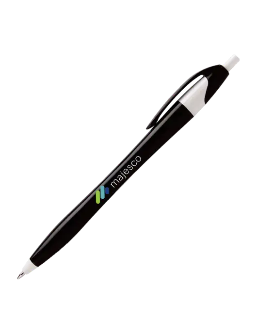 Novella Black/White Executive Pen - Blue Ink w/Majesco Logo