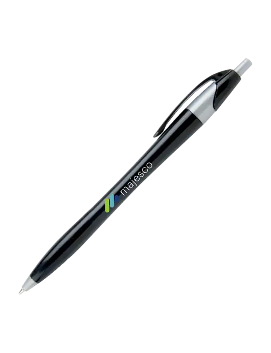 Novella Black/Silver Corporate Pen - Blue Ink w/Majesco Logo