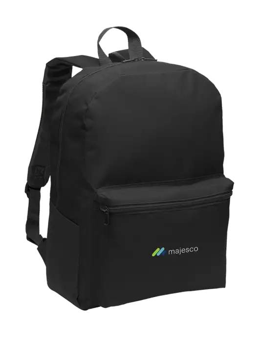 Casual Black Lightweight Laptop Backpack w/Majesco Logo