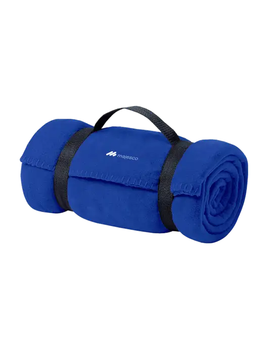 Casual Royal Fleece Blanket With Strap  w/Majesco Logo
