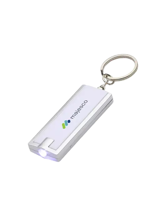 Simple Touch White LED Keychain w/Majesco Logo