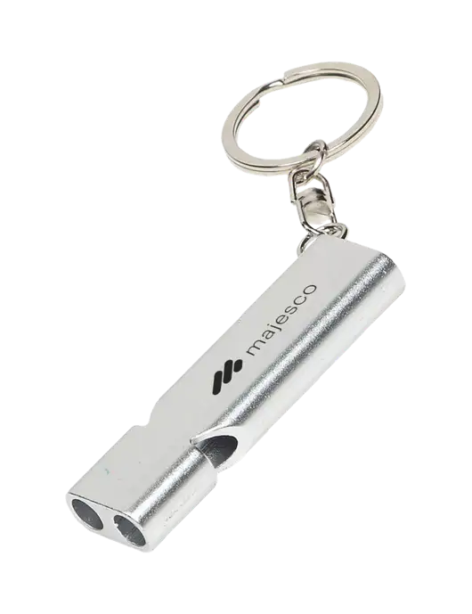Quick Alert Silver Safety Whistle w/Majesco Logo
