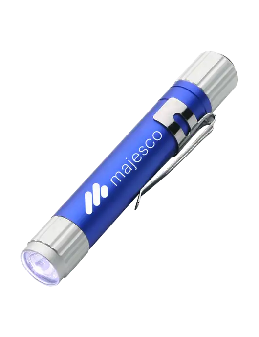 Blue Aluminum LED Penlight w/Majesco Logo