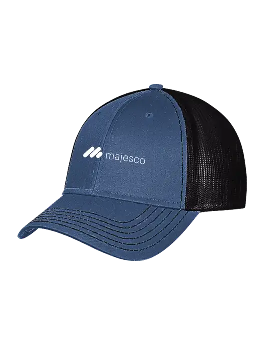 Dark Royal/Black Mesh Trucker Cap Snap Back w/Majesco Logo