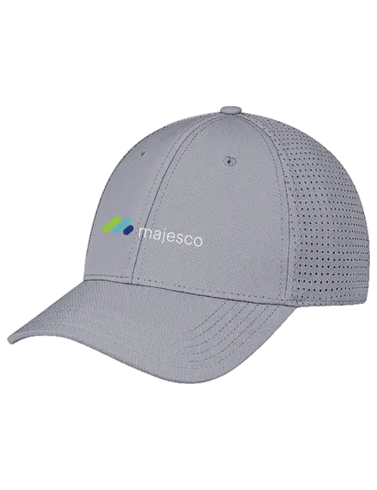 Grey Performance Stretchable Cap Hook & Loop w/Majesco Logo
