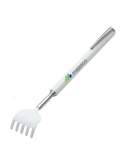 Telescopic White Back Scratcher w/Majesco Logo