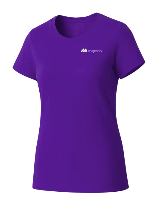 Womens Seriously Soft Purple T-Shirt w/Majesco Logo