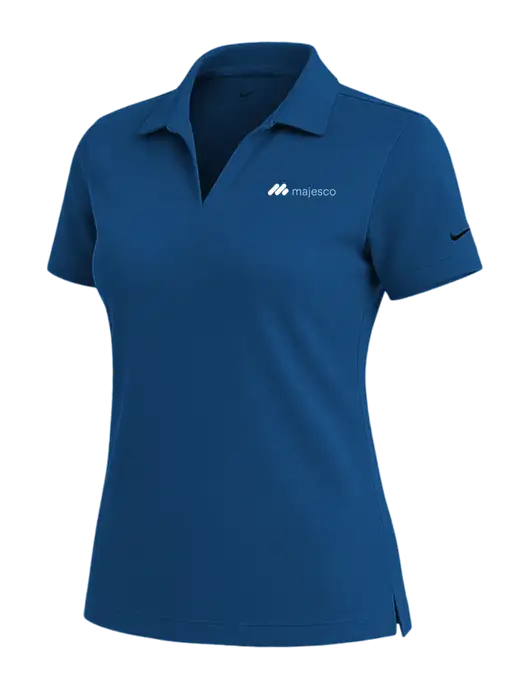 NIKE Dark Royal Womens Dri-Fit Micro Pique Polo w/Majesco Logo