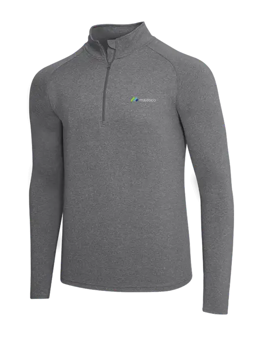 Dark Grey Heather Sport Wick Stretch 1/4 Zip Pullover w/Majesco Logo