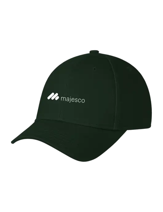 Dark Green Structured Cap Hook & Loop w/Majesco Logo