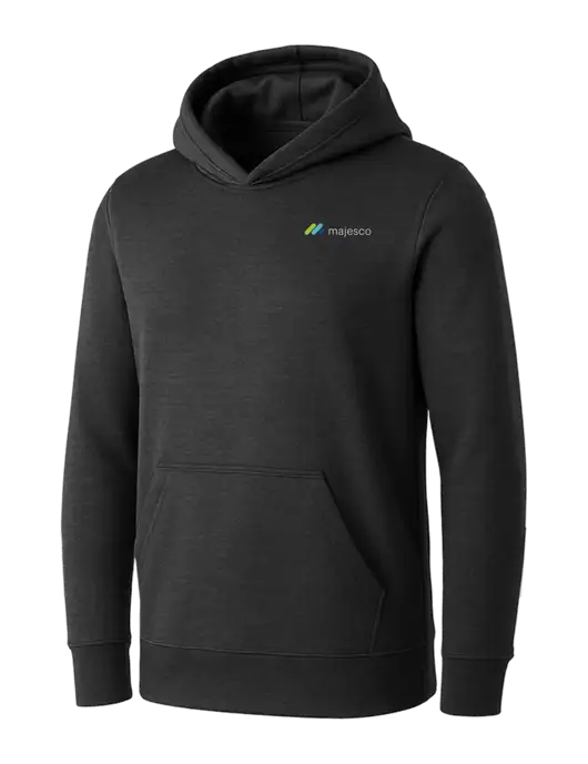 Womens Dark Grey Heather Core Fleece Pullover Hooded Sweatshirt w/Majesco Logo