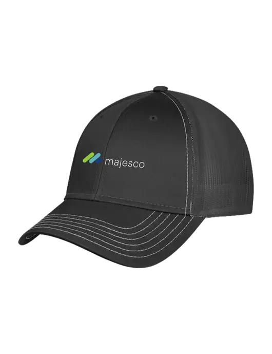 Charcoal Grey Mesh Trucker Cap Snap Back w/Majesco Logo