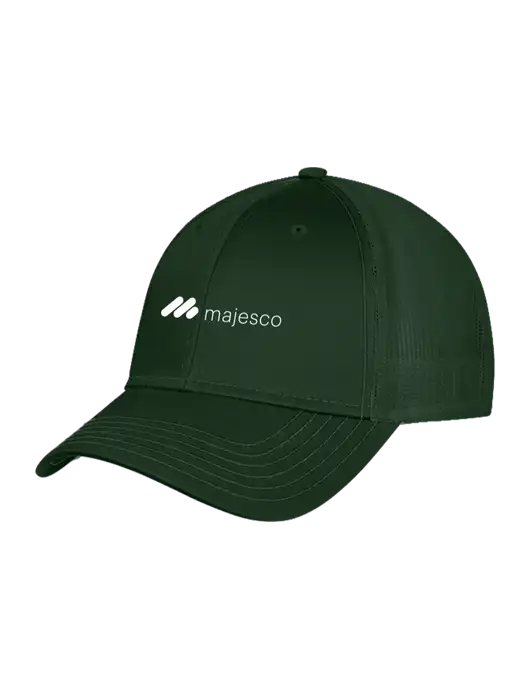 Dark Green Mesh Trucker Cap Snap Back w/Majesco Logo