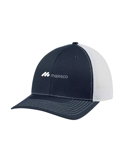 Richardson Adjustable Snapback Original 112 Trucker Cap Navy w/White Mesh w/Majesco Logo