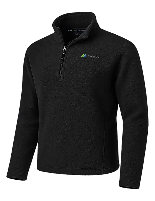 Black Fleece 1/4-Zip Pullover w/Majesco Logo