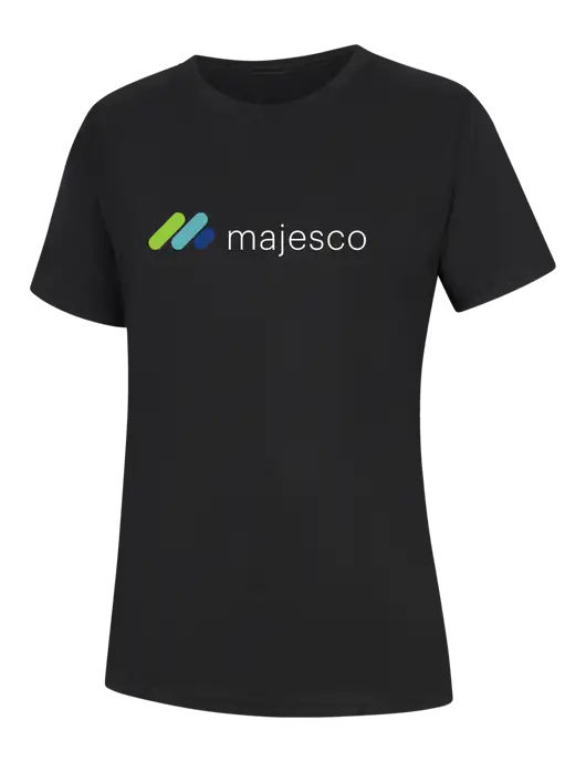 Womens Black Core Blend Tee w/Majesco Logo
