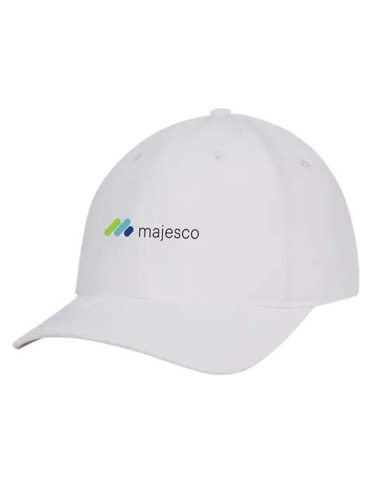 White Nylon Twill Performance Cap w/Majesco Logo