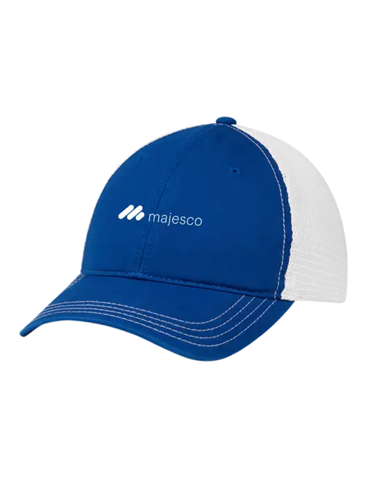 Richardson 111 Garment Washed Trucker Cap Royal w/White Mesh w/Majesco Logo