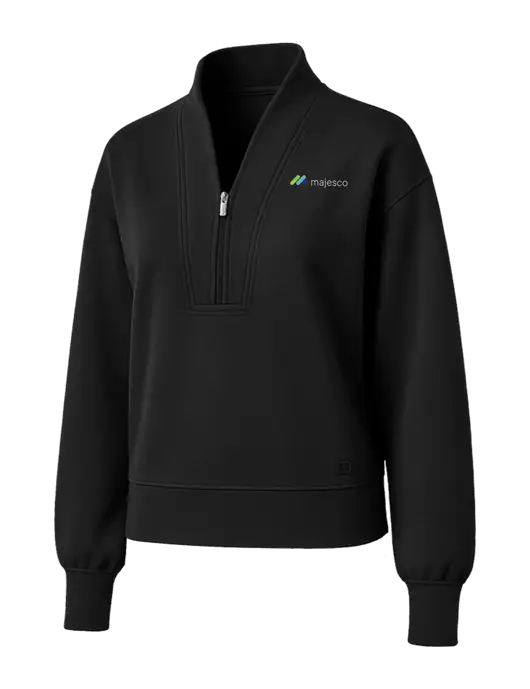 OGIO Womens Black Transcend 1/4-Zip w/Majesco Logo