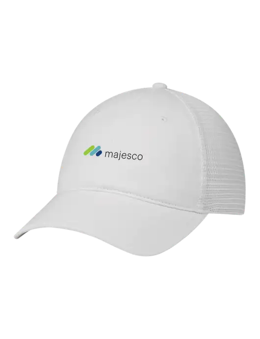 Richardson 111 Garment Washed Trucker Cap White w/White Mesh w/Majesco Logo